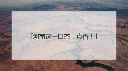 河南这一口茶，真香！