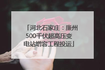 河北石家庄：廉州500千伏超高压变电站增容工程投运