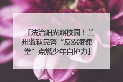 法治阳光照校园！兰州监狱民警“反霸凌课堂”点燃少年自护力