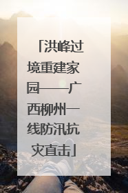 洪峰过境重建家园——广西柳州一线防汛抗灾直击