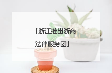 浙江推出浙商法律服务团