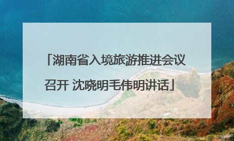湖南省入境旅游推进会议召开 沈晓明毛伟明讲话