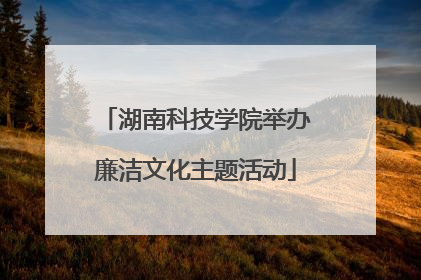湖南科技学院举办廉洁文化主题活动