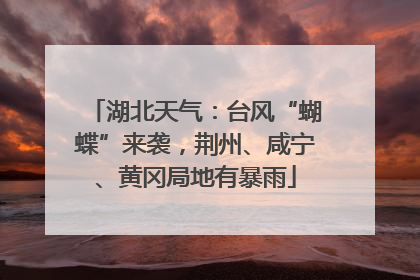 湖北天气：台风“蝴蝶”来袭，荆州、咸宁、黄冈局地有暴雨