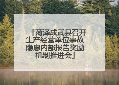 菏泽成武县召开生产经营单位事故隐患内部报告奖励机制推进会