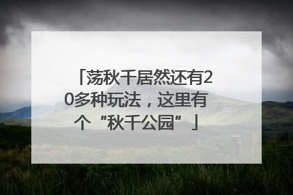 荡秋千居然还有20多种玩法，这里有个“秋千公园”