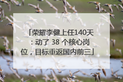 荣耀李健上任140天：动了 38 个核心岗位，目标重返国内前三