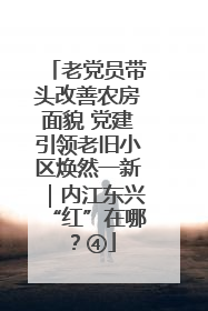 老党员带头改善农房面貌 党建引领老旧小区焕然一新｜内江东兴“红”在哪？④