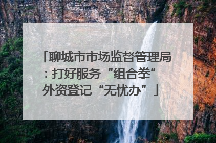 聊城市市场监督管理局：打好服务“组合拳” 外资登记“无忧办”