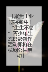 聚焦工业遗迹新生！“生生不息”青少年生态摄影创作活动即将在杭钢公园启动