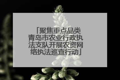 聚焦重点品类 青岛市农业行政执法支队开展农资网络执法巡查行动
