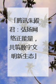 腾讯朱殿君：弘扬网络正能量，共筑数字文明新生态