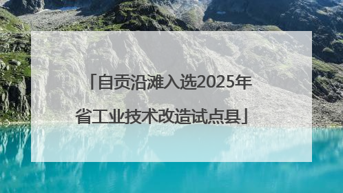 自贡沿滩入选2025年省工业技术改造试点县