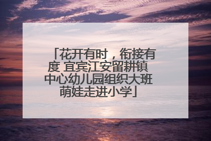 花开有时，衔接有度 宜宾江安留耕镇中心幼儿园组织大班萌娃走进小学