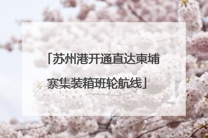 苏州港开通直达柬埔寨集装箱班轮航线