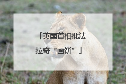 英国首相批法拉奇“画饼”