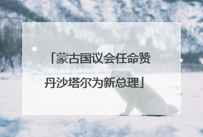 蒙古国议会任命赞丹沙塔尔为新总理