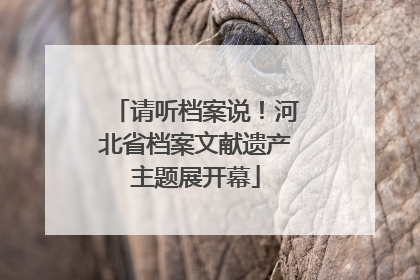 请听档案说！河北省档案文献遗产主题展开幕