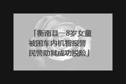 衡南县一8岁女童被困车内机智报警 民警助其成功脱险