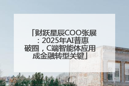 财跃星辰COO张展：2025年AI普惠破圈，C端智能体应用成金融转型关键