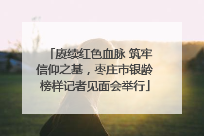 赓续红色血脉 筑牢信仰之基，枣庄市银龄榜样记者见面会举行