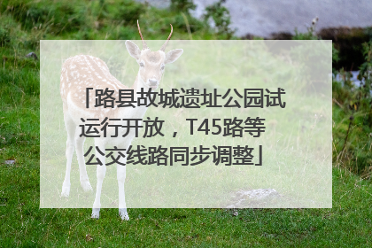 路县故城遗址公园试运行开放，T45路等公交线路同步调整
