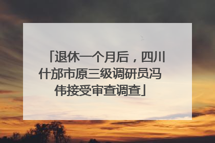 退休一个月后，四川什邡市原三级调研员冯伟接受审查调查