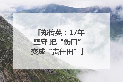 郑传英：17年坚守 把“伤口”变成“责任田”