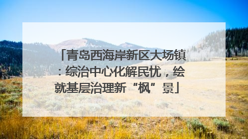 青岛西海岸新区大场镇：综治中心化解民忧，绘就基层治理新“枫”景
