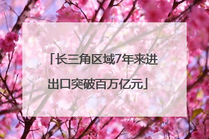 长三角区域7年来进出口突破百万亿元