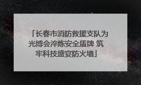 长春市消防救援支队为光博会淬炼安全盾牌 筑牢科技盛宴防火墙