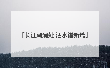 长江潮涌处 活水谱新篇