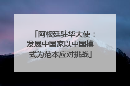 阿根廷驻华大使：发展中国家以中国模式为范本应对挑战