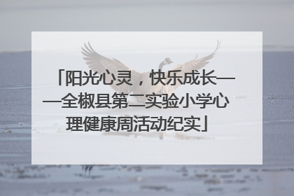阳光心灵，快乐成长——全椒县第二实验小学心理健康周活动纪实