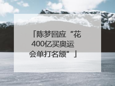 陈梦回应“花400亿买奥运会单打名额”