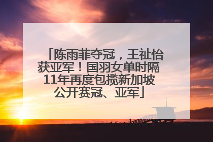 陈雨菲夺冠，王祉怡获亚军！国羽女单时隔11年再度包揽新加坡公开赛冠、亚军