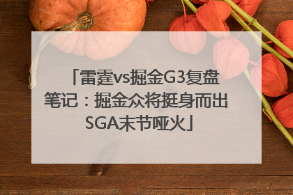 雷霆vs掘金G3复盘笔记：掘金众将挺身而出 SGA末节哑火