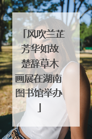 风吹兰芷 芳华如故 楚辞草木画展在湖南图书馆举办