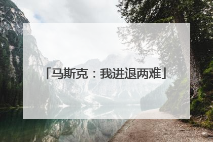 马斯克：我进退两难