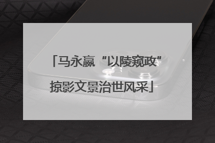 马永嬴“以陵窥政” 掠影文景治世风采