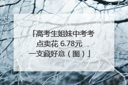 高考生姐妹中考考点卖花 6.78元一支藏好意（图）