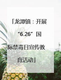 龙潭镇：开展“6.26”国际禁毒日宣传教育活动