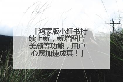 鸿蒙版小红书持续上新，新增图片美颜等功能，用户心愿加速成真！