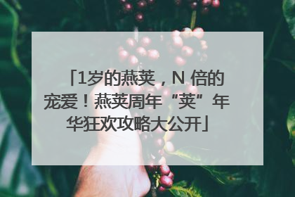 1岁的燕荚，N 倍的宠爱！燕荚周年“荚”年华狂欢攻略大公开