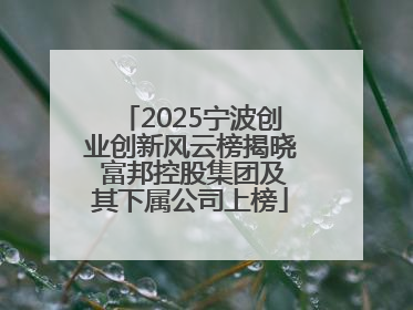 2025宁波创业创新风云榜揭晓 富邦控股集团及其下属公司上榜