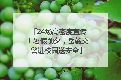 24场高密度宣传！暑假前夕，岳麓交警进校园送安全