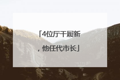 4位厅干履新，他任代市长