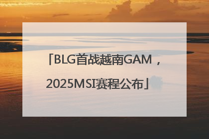 BLG首战越南GAM，2025MSI赛程公布